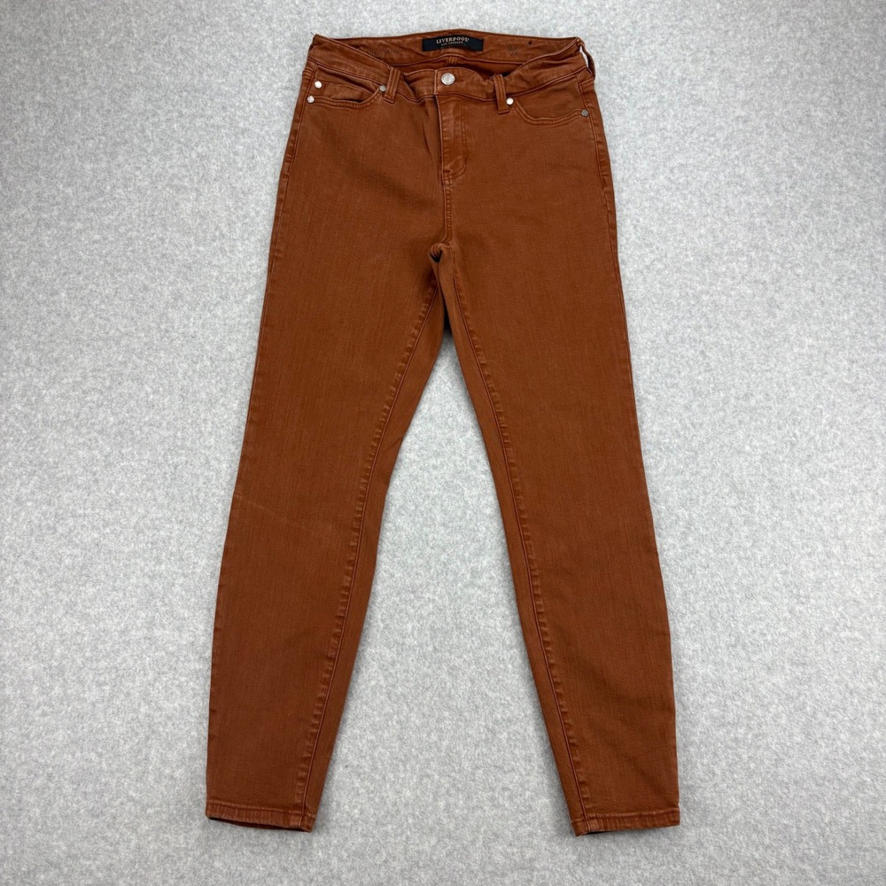 Liverpool Jeans Womens 28 Brown Cognac Ankle Skinny Stretch Casual Earthy Tonal